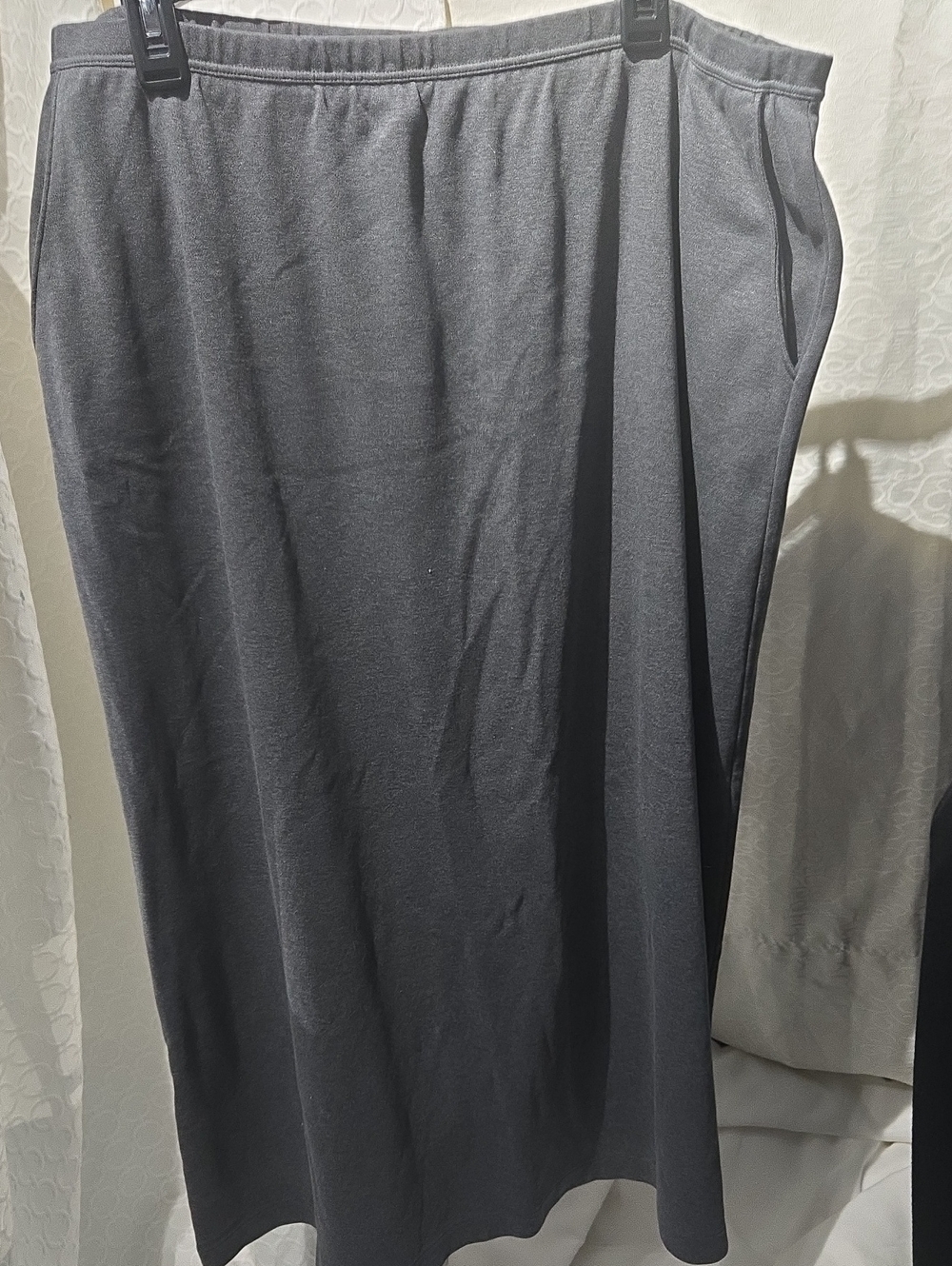 Women's Heather Grey Pull-On Maxi Skirt